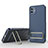 Custodia Silicone Ultra Sottile Morbida Cover con Supporto KC1 per Samsung Galaxy M04 Blu