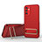 Custodia Silicone Ultra Sottile Morbida Cover con Supporto KC1 per Samsung Galaxy M44 5G Rosso