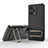 Custodia Silicone Ultra Sottile Morbida Cover con Supporto KC1 per Xiaomi Redmi Note 12 Explorer Nero