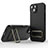 Custodia Silicone Ultra Sottile Morbida Cover con Supporto KC2 per Apple iPhone 14 Nero