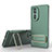 Custodia Silicone Ultra Sottile Morbida Cover con Supporto KC3 per Huawei Honor 80 5G Verde