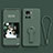 Custodia Silicone Ultra Sottile Morbida Cover con Supporto per OnePlus 10R 5G Verde Notte