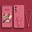 Custodia Silicone Ultra Sottile Morbida Cover con Supporto per OnePlus 9 Pro 5G Rosa Caldo