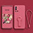 Custodia Silicone Ultra Sottile Morbida Cover con Supporto per OnePlus 9R 5G Rosa Caldo