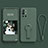 Custodia Silicone Ultra Sottile Morbida Cover con Supporto per OnePlus 9R 5G Verde Notte