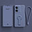 Custodia Silicone Ultra Sottile Morbida Cover con Supporto per Oppo A1 Pro 5G Grigio Lavanda