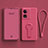 Custodia Silicone Ultra Sottile Morbida Cover con Supporto per Oppo A1 Pro 5G Rosa Caldo