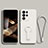 Custodia Silicone Ultra Sottile Morbida Cover con Supporto per Samsung Galaxy S24 Ultra 5G Bianco