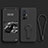 Custodia Silicone Ultra Sottile Morbida Cover con Supporto S01 per Vivo X70 Pro+ Plus 5G Nero