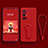 Custodia Silicone Ultra Sottile Morbida Cover con Supporto S01 per Vivo X70 Pro+ Plus 5G Rosso