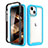 Custodia Silicone Ultra Sottile Morbida Cover Fronte e Retro 360 Gradi per Apple iPhone 15 Blu e Nero