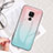 Custodia Silicone Ultra Sottile Morbida Specchio M02 per Huawei Mate 20 Ciano