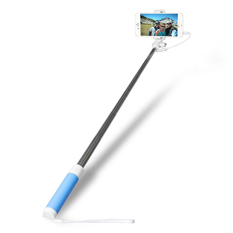 Bastoni Selfie Stick Asta Estensibile Cablato Universale S10 Cielo Blu