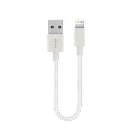 Cavo da USB a Cavetto Ricarica Carica 15cm S01 per Apple iPad Air 10.9 (2020) Bianco