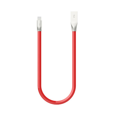 Cavo da USB a Cavetto Ricarica Carica C06 per Apple iPhone 13 Pro Max Rosso