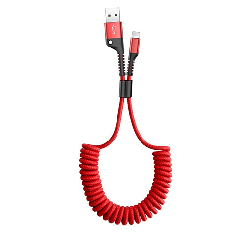 Cavo da USB a Cavetto Ricarica Carica C08 per Apple iPhone 13 Mini Rosso