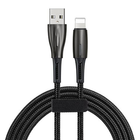 Cavo da USB a Cavetto Ricarica Carica D02 per Apple iPhone Xs Nero