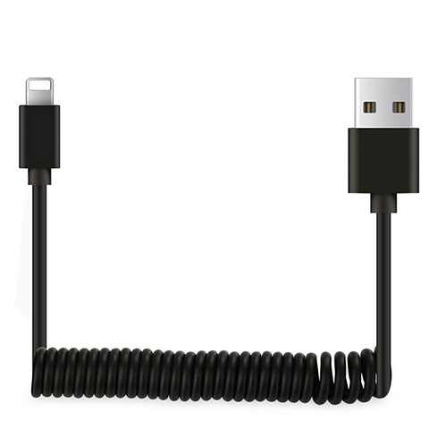 Cavo da USB a Cavetto Ricarica Carica D08 per Apple iPad New Air (2019) 10.5 Nero