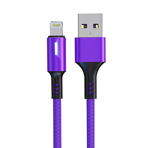 Cavo da USB a Cavetto Ricarica Carica D21 per Apple iPhone Xs Viola