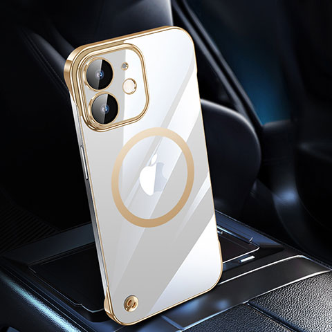 Cover Crystal Trasparente Rigida Cover con Mag-Safe Magnetic QC1 per Apple iPhone 12 Mini Oro