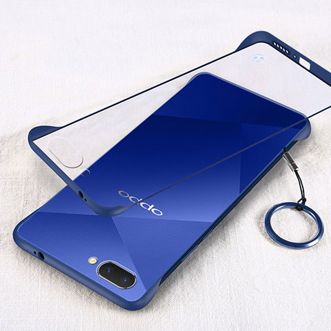 Cover Crystal Trasparente Rigida Cover H01 per Oppo A5 Blu