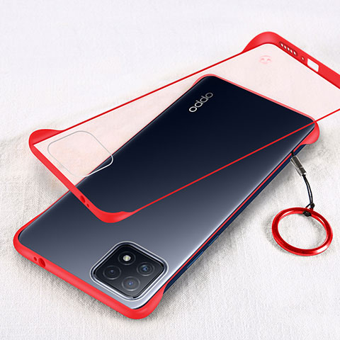 Cover Crystal Trasparente Rigida Cover H01 per Oppo A72 5G Rosso