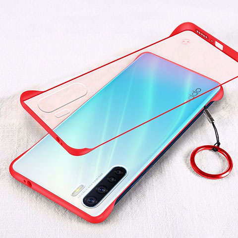 Cover Crystal Trasparente Rigida Cover H01 per Oppo A91 Rosso