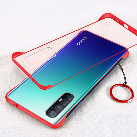 Cover Crystal Trasparente Rigida Cover H01 per Oppo Find X2 Neo Rosso