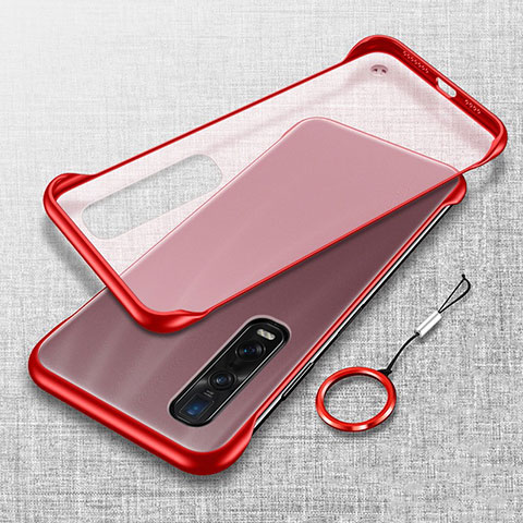 Cover Crystal Trasparente Rigida Cover H01 per Oppo Find X2 Pro Rosso