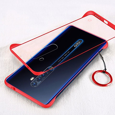 Cover Crystal Trasparente Rigida Cover H01 per Oppo Reno2 Rosso