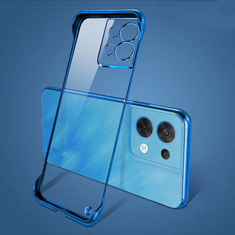 Cover Crystal Trasparente Rigida Cover H01 per Oppo Reno9 Pro 5G Blu