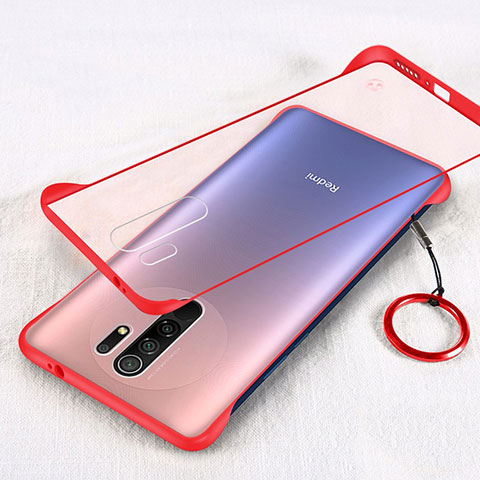 Cover Crystal Trasparente Rigida Cover H01 per Xiaomi Redmi 9 Prime India Rosso