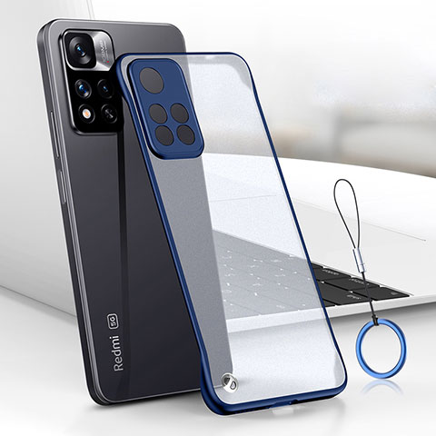 Cover Crystal Trasparente Rigida Cover H01 per Xiaomi Redmi Note 11 Pro+ Plus 5G Blu