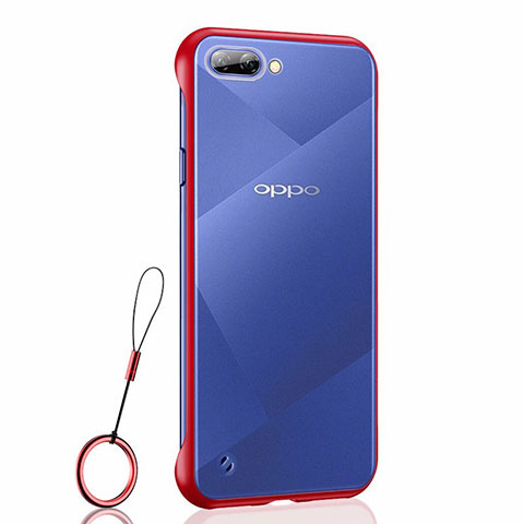 Cover Crystal Trasparente Rigida Cover H02 per Oppo A12e Rosso