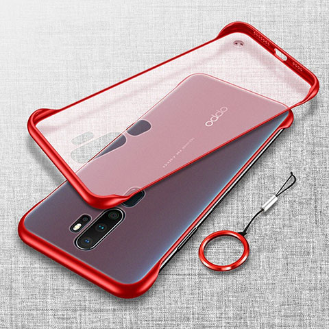 Cover Crystal Trasparente Rigida Cover H02 per Oppo A5 (2020) Rosso