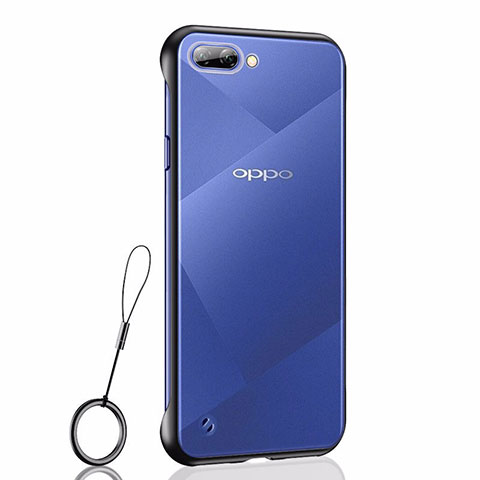 Cover Crystal Trasparente Rigida Cover H02 per Oppo A5 Nero