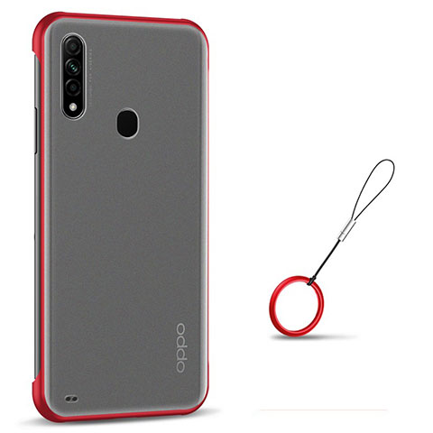 Cover Crystal Trasparente Rigida Cover H02 per Oppo A8 Rosso