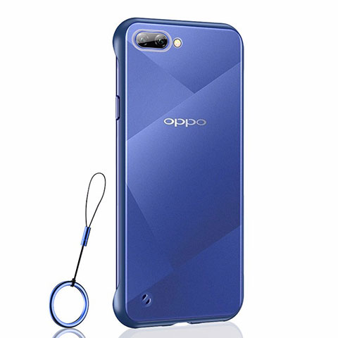 Cover Crystal Trasparente Rigida Cover H02 per Oppo AX5 Blu