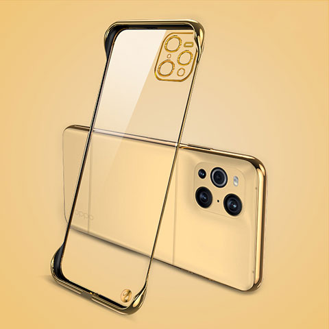 Cover Crystal Trasparente Rigida Cover H02 per Oppo Find X3 Pro 5G Oro