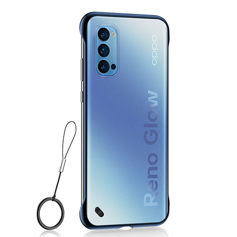 Cover Crystal Trasparente Rigida Cover H02 per Oppo Reno4 Pro 5G Blu