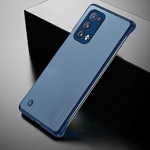 Cover Crystal Trasparente Rigida Cover H02 per Oppo Reno6 Pro+ Plus 5G Blu