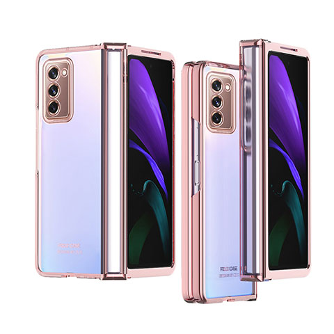 Cover Crystal Trasparente Rigida Cover H02 per Samsung Galaxy Z Fold2 5G Oro Rosa