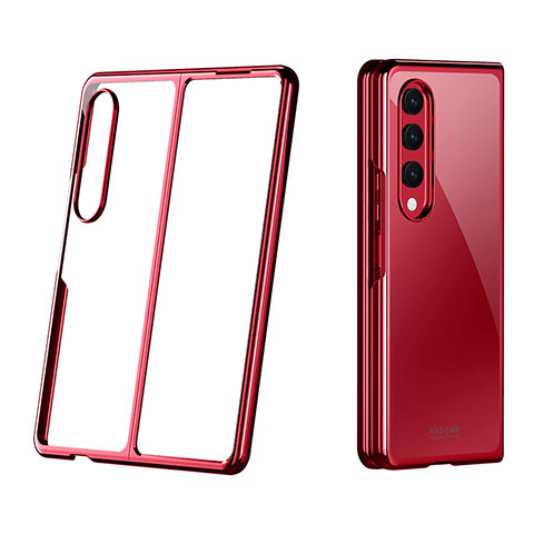 Cover Crystal Trasparente Rigida Cover H02 per Samsung Galaxy Z Fold3 5G Rosso