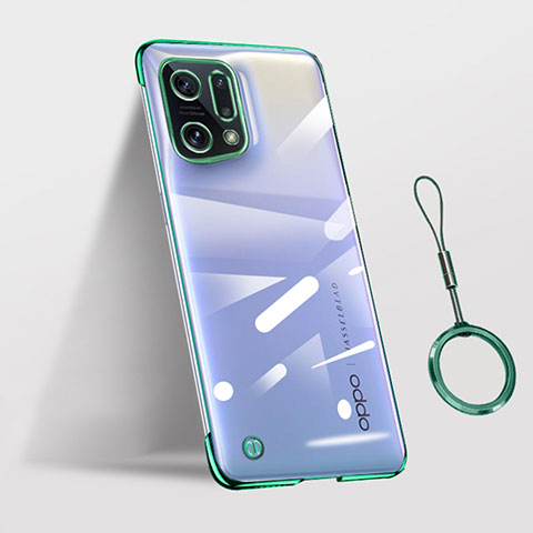 Cover Crystal Trasparente Rigida Cover H03 per Oppo Find X5 5G Verde