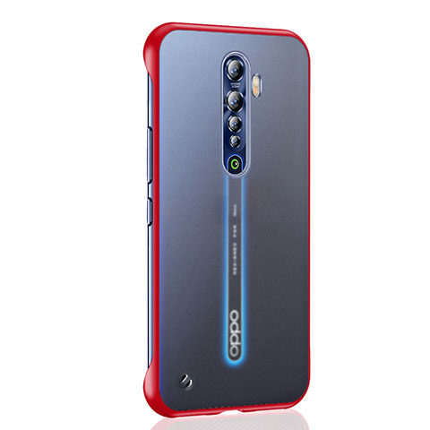 Cover Crystal Trasparente Rigida Cover H03 per Oppo Reno2 Rosso