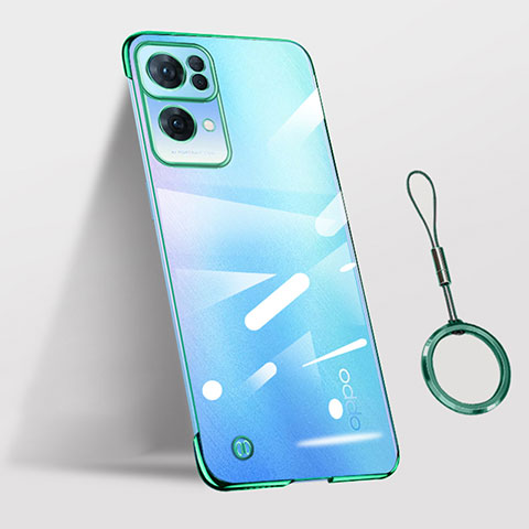 Cover Crystal Trasparente Rigida Cover H03 per Oppo Reno7 Pro 5G Verde