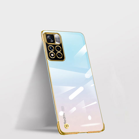 Cover Crystal Trasparente Rigida Cover H03 per Xiaomi Redmi Note 11 Pro+ Plus 5G Oro