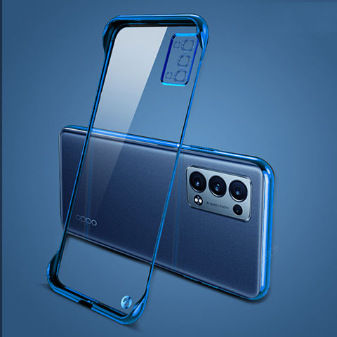 Cover Crystal Trasparente Rigida Cover H04 per Oppo Reno6 Pro 5G Blu