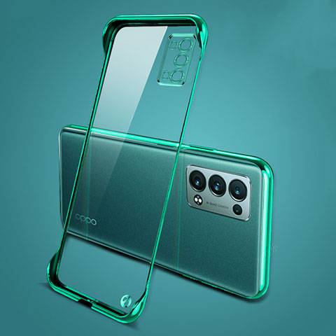 Cover Crystal Trasparente Rigida Cover H04 per Oppo Reno6 Pro 5G Verde