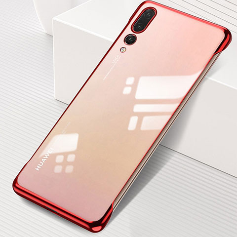 Cover Crystal Trasparente Rigida Cover S01 per Huawei P20 Pro Rosso